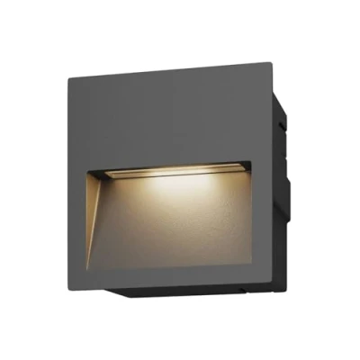 Imagen de LED lámpara de pared exterior &#039;Loya&#039; (Moderno) en Negro hecho Aluminio (1 llama,) Lucande empotrable para exteriores, aplique exterior/fachada, vivienda,