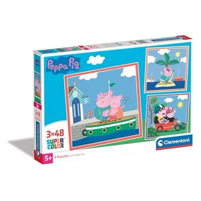 Imagen de Clementoni 25293 Supercolor Puzzle 3x48 Piezas, Peppa Pig, 3 Puzzles Infantiles De 48 Piezas Cada Uno A Partir 5 Años