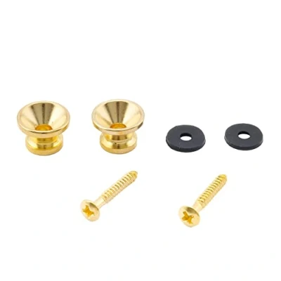 Imagen de Musiclily Enganche de Correa Botones Strap Buttons para Guitarra Eléctrica Acústica Ukulele, Dorado (2 Piezas)