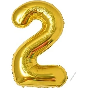 Imagen de Globos de Cumpleãnos 2 Oro,101 CM Globo Numeros Gigantes Grandes Decoracion,Globo Numero 2,Globos Niño Niña Adultos,Vuelan con Helio