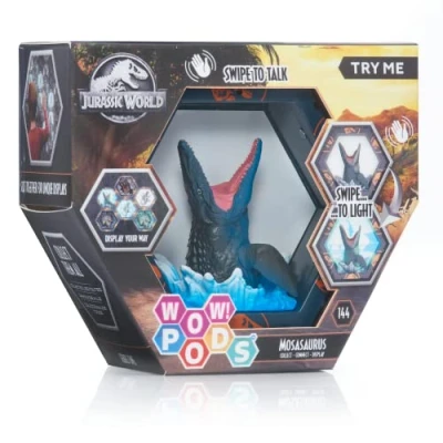 Imagen de WOW! PODS Colección Jurassic World Mosasaurus (SFX) Figura Coleccionable con luz, Efectos de Sonido y Sensor Movimiento (Deqube 918JUR100503)