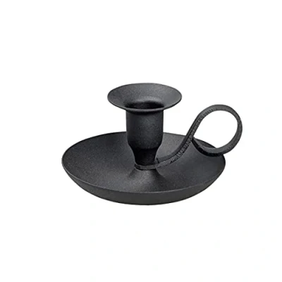 Imagen de NKlaus Candelero clásico de Hierro Negro Altura 5cm para Velas Ø2cm candelabro 10892