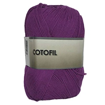 Imagen de Hilo Ovillo de Cotofil 100% Algodón perfecto para DIY y tejer a mano (Color Cardenal 100 g, aprox. 250 metros)
