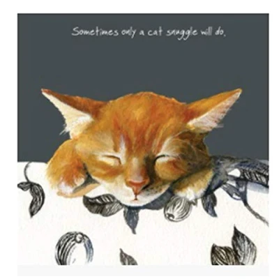 Imagen de Only A Cat Snuggle Will Do Little Dog Laughed Greeting Card Blank Inside