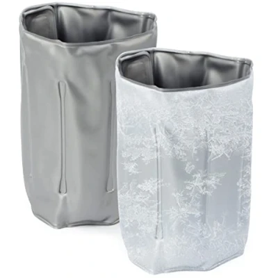 Imagen de COM FOUR® 2x Enfriador de botellas para llevar con cierre rápido funda enfriamiento cerveza, vino y refrescos (02 Stück 32.8 x 15 cm grau)