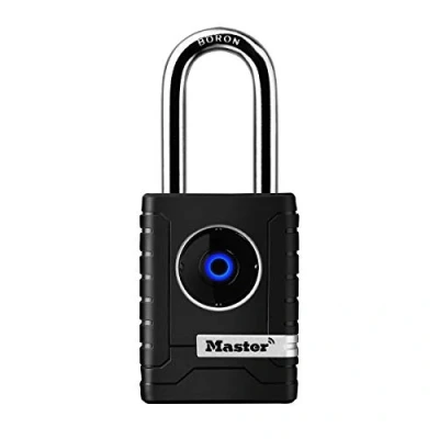 Imagen de Master Lock 4401EURLHEC Candado con conexión Bluetooth para uso privado o profesional, Estanco, Grillete largo