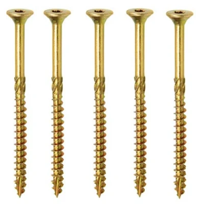 Imagen de Klimas Tornillos para madera torx avellanada multiusos construcción de tejado amarillo 5x90 mm 200 uds.