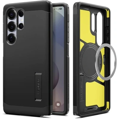 Imagen de Spigen Funda Tough Armor(AI) MagFit Compatible con Samsung Galaxy S25 Ultra 5G Negro