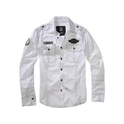 Imagen de Brandit LUIS Vintage Camisa, Hombre, Talla: Medium, White