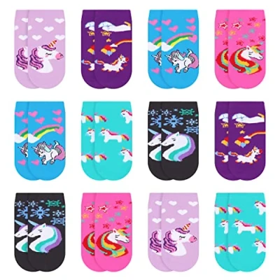 Imagen de Libella 12 pares Calcetines Lindo Verano de Divertidos Ocasionales con corazones, rayas y puntos vistoso 2108 35 38