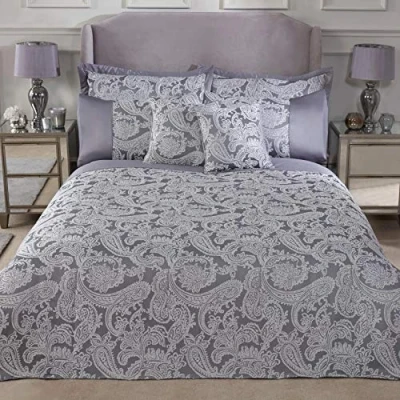 Imagen de Emma Barclay Duquesa Edredón para Cama King Size, 100% poliéster, Color Plateado