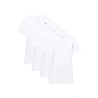 Imagen de Abanderado Pack Camisetas de Manga Corta Cuello Redondo Clásico Algodón 100% Hombre x4, Blanco, M