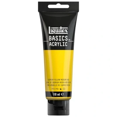 Imagen de Liquitex Basic Acrylic Tubo De Pintura Acrílica, 118 ML, Amarillo (Amarillo Cadmio Medio Nuevo)