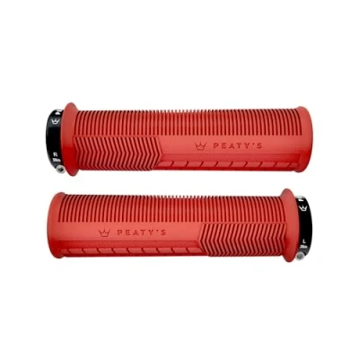 Imagen de Peaty&#039;s Monarch Grips Rojo/Champiñón/Grueso Comodidad de Sendero, Duradero, Barras ergonómicas para los Dedos, Almohadilla el Pulgar, Todo día, Tipo Clima y Terreno, Bicicleta