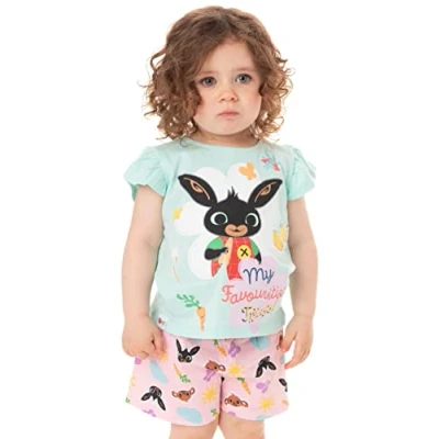 Imagen de Bing Bunny Pijamas Muchachas Sula Carácter Cbeebies Camisas Bermudas Niños PJS 3 4 años
