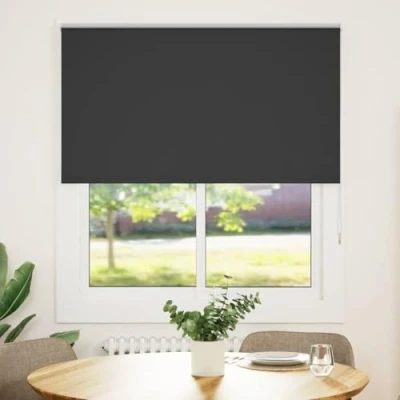 Imagen de vidaXL Estor Enrollable Opaco Negro 125x130 cm Tela Ancho 121,6