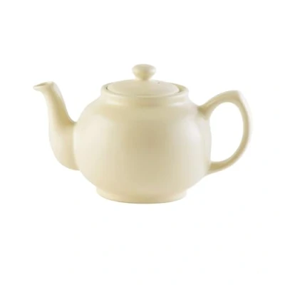 Imagen de Price &amp; Kensington Tetera de 6 Tazas, Color Crema Mate, Gres, Blanco