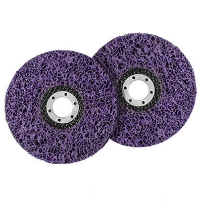 Imagen de Disco de Limpieza 2 Piezas Grueso CSD Abrasivo 125 Mm CBS para Eliminar Óxido Tela Nailon Amoladora Angular, Violeta
