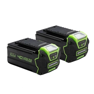 Imagen de Greenworks Baterías 40V 4Ah Set de 2, Potentes Original Iones Litio para Herramientas Eléctricas y Jardinería 40V, Control Carga LED 3 Etapas, Garantía 2 Años G40BK4X