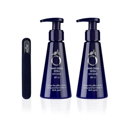 Imagen de Herome 2 Pack 24H crema protectora para manos * 80ml. garantiza una sensación de piel aterciopelada y un efecto profundidad + Glass Nail File Travel Size