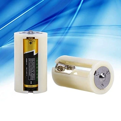 Imagen de 143 Caja del Adaptador de batería, 4 PCS Universal 3 AA a D Tamaño Paralelo Convertidor batería Soporte Estuches Blanco Material ABS ecológico