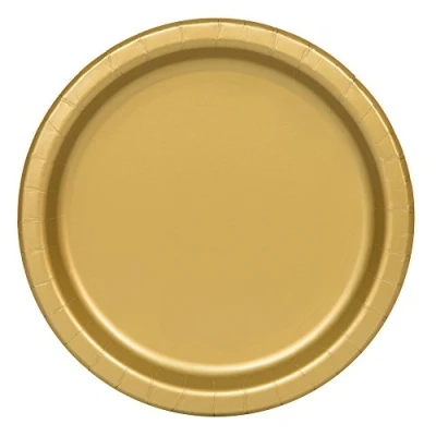 Imagen de Unique Party Platos de Papel 23 cm Oro Paquete 16 (33252)