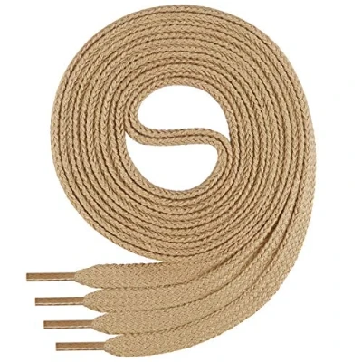Imagen de Di Ficchiano Cordones planos de algodón 100% para zapatillas y calzado deportivo, muy resistentes, aprox. 7 mm ancho, 45 200 cm longitud, fabricado en Europa, Unisex, beige, 110