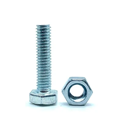 Imagen de DOJA Barcelona Tornillos Con Tuerca 40 Hexagonales Tuercas M6x60mm en Acero Galvanizado y Tuercas, Tornillo Roscado Tuerca, Pernos Cabeza Hexagonal