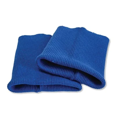 Imagen de USIT, Puños para Ropa en Algodón, 8x9 cm, Ideales Reparar Jerseys y Sudaderas, 1 Par, Cielo Azul