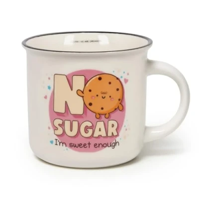Imagen de Legami taza Cuppuccino de porcelana New Bone China, desayuno, café té lavable en lavavajillas, diámetro 10 cm, capacidad 350 ml, tema No Sugar