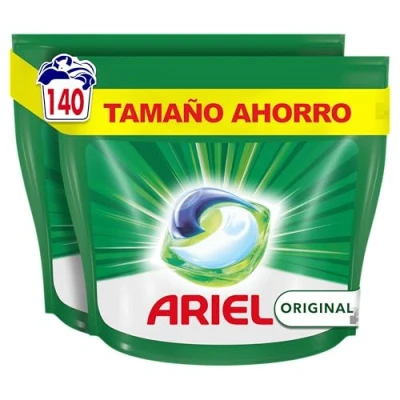 Imagen de ARIEL PODS Todo en 1 Detergente Lavadora Liquido Capsulas/Pastillas, 70 Lavados, Original, Jabon 5 Acciones para una Limpieza Brillante Frio