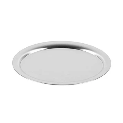 Imagen de APS bandeja de servicio Kaffeehaus, clásica cafetería vienesa, acero inoxidable, pulido mate, ovalada, borde enrollado, 26,5 x 19 cm, 1 cm altura