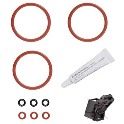 Imagen de Junta tórica kit de mantenimiento para grupo preparación boquilla compatible con Siemens EQ5 EQ6 EQ7 EQ8 Bosch VeroBar Selection Aroma Neff &amp; Gaggenau Incluye tubo grasa silicona 6 g