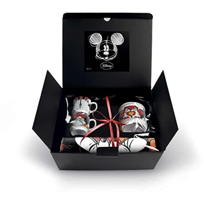 Imagen de Egan Service Juego de 2 tazas café apilables Mickey con azucarero y mantel