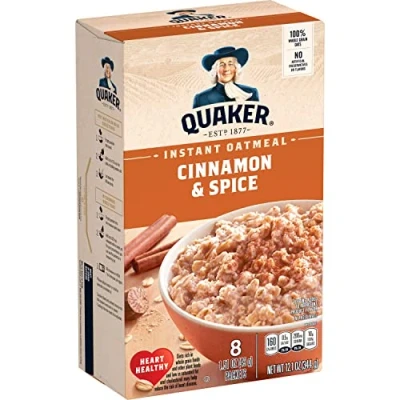 Imagen de Quaker Avena instantánea, canela y especias, paquetes de 1.5 onzas (paquete 8)