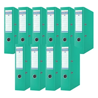 Imagen de DONAU Premium Archivadores anchos (10 unidades, DIN A4, 7,5 cm, 10 unidades), color turquesa y plástico