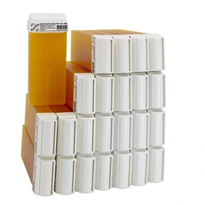 Imagen de Epilwax 24 Cartuchos Roll On de 100 ml Cera Depilatoria Tibia profesional Miel para Depilación con Bandas Depilatorias des las piernas, axilas, y el cuerpo