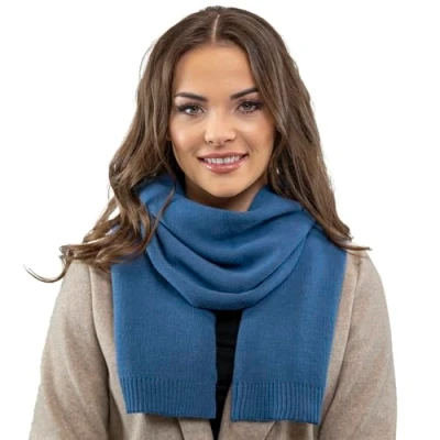 Imagen de Vivisence Invierno Bufanda Para Mujeres Clásica Y De Moda Hecha Hilo Lana Estilo Elegante Perfecta Proteger Del Frío En Los Días Invierno, Azul,Talla Única