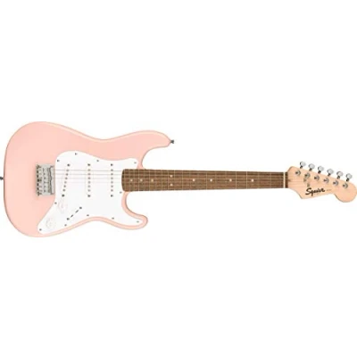 Imagen de Fender Squier Mini Stratocaster, Guitarra Eléctrica, Pink Shell, Ideal para Principiantes, Incluye cursos virtuales gratuitos en Play