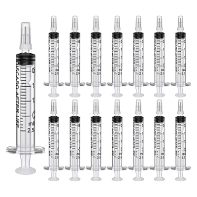 Imagen de 2ml Esteril Jeringa de Plastico Sin Aguja con Tapa, 50Pack Desechable, Herramientas Medición Dispensación para Laboratorios Mascota,Perfumes,Lubricantes,Sellantes (2ml)