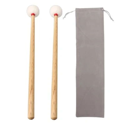 Imagen de BQLZR Baquetas de percusión 4.5 pulgadas longitud, mazos tambor y para xilófono, timbre, bloque madera, glockenspiel campanas, mazo fieltro dureza media, mango