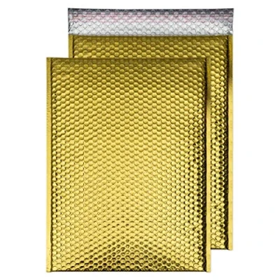 Imagen de Purely Packaging Sobres acolchados metalizados (C3, 450 x 324 mm, cierre autoadhesivo, 50 unidades), color dorado