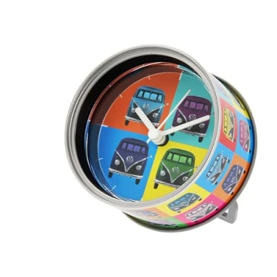 Imagen de BRISA VW Collection Reloj de Mesa Volkswagen T1 Camper Bus, magnético MyClock también Personalizable, Regalo fotográfico (Multicolor)