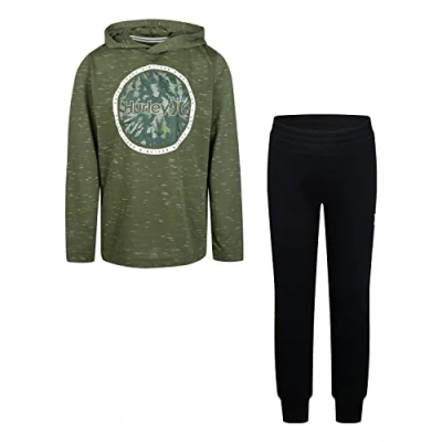 Imagen de Hurley Hrlb Cloud Slub Set, Conjunto Sudadera Pantalón Niños, Army, 6 Años