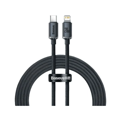 Imagen de Cable USB C a Lightning Baseus Crystal Shine, Para Apple, 2m, y C, 20W, 480 Mbps, Negro