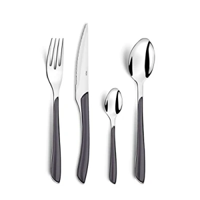 Imagen de Amefa ECLAT Cubertería multipiezas, acero inoxidable ABS estireno acrilonitrilo, gris, Ménagère 16 couverts pour 4 personnes