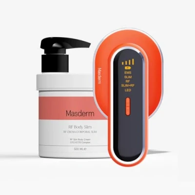 Imagen de MASDERM Pack Celulitis 2 en 1 Aparato Radiofrecuencia Corporal + Crema Anticelulitis 500 ML Masajeador y Grasa Cavitación Profesional