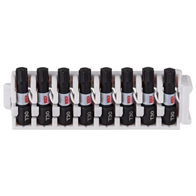 Imagen de Bosch Professional 8 uds. Punta de Atornillar Torx (Impact Control, T30 Bits, Longitud 25mm, Pick and Click, Accesorio Atornilladores Impacto)