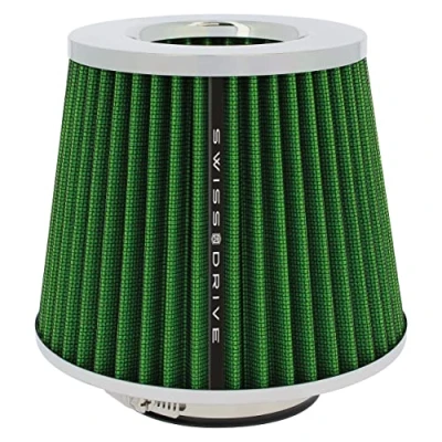 Imagen de Filtro de Aire Universal para Coche Incluye 4 Adaptadores 60mm 65mm 70mm 77mm deAire Abierto Entrada Alto Flujo Limpiador Color Verde