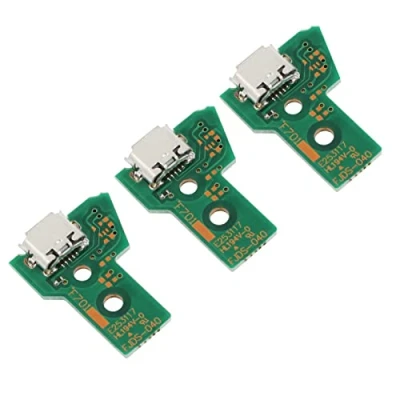 Imagen de ECSiNG 3 Piezas JDS 040 Placa de Interfaz Repuesto Conjunto Puerto Carga Compatible con PS4 Pro Pieza Reparación Adaptador Micro USB Cargador Módulo Conector